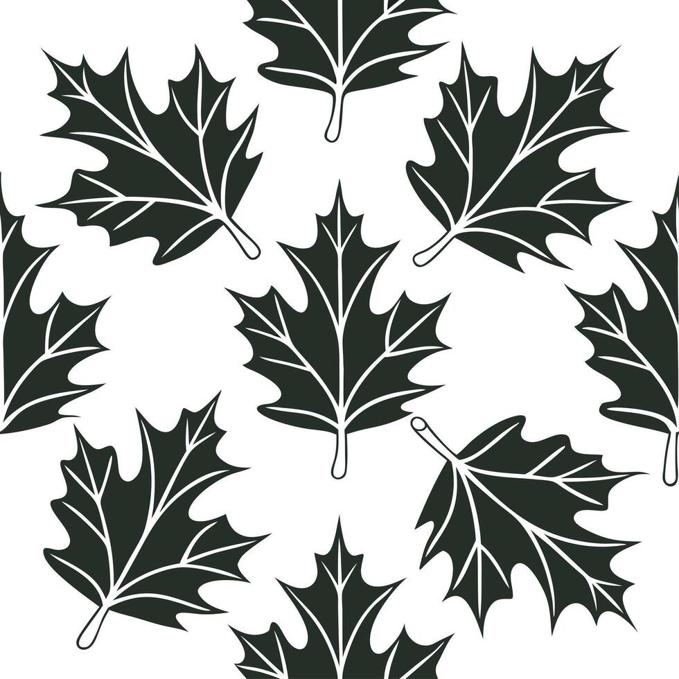 Clean Classic summer leaves seamless pattern with oak and maple leaves for traditional summer aesthetics concept as Traditional oak and maple leaves arranged seamlessly for a classic and vector