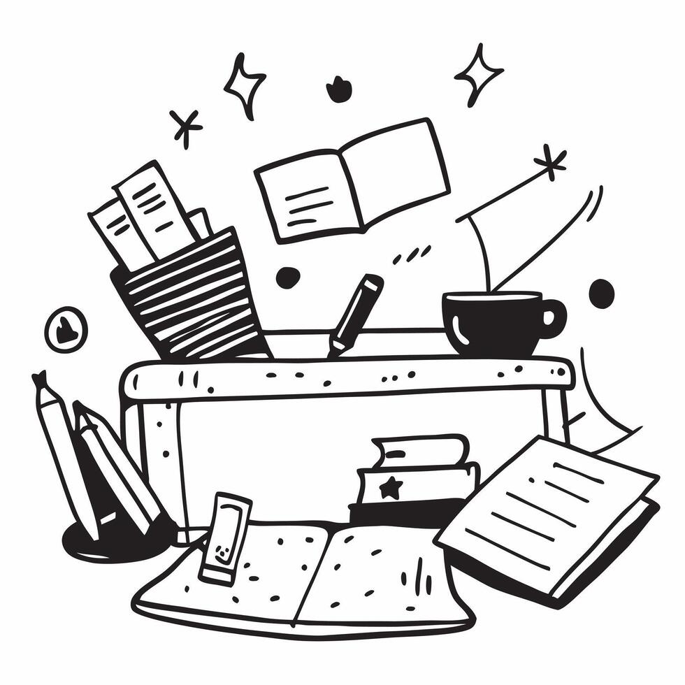 Clean Clean desk and a cluttered desk symbolizing organization and disorganization with ample space for text concept as A clean desk and a cluttered desk representing the dos of organiz vector