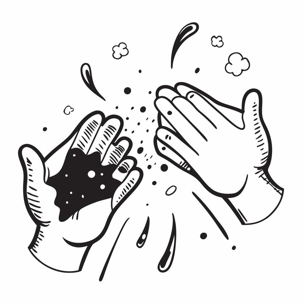 Clean Clean hands and dirty hands symbolizing cleanliness and dirt with ample space for text concept as A pair of clean hands and dirty hands representing the dos of maintaining cleanli vector