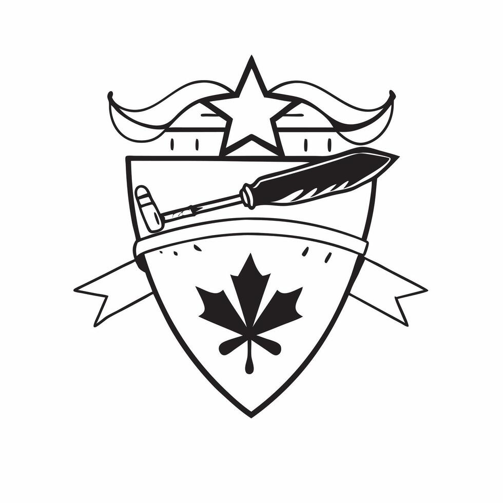 Clean Canadian flag and a kayak paddle symbolizing outdoor adventure with ample space for text concept as A Canadian flag next to a kayak paddle representing the spirit of outdoor adven vector