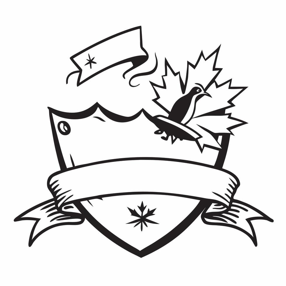 Clean Canadian flag and a loon symbolizing nature and heritage with ample space for text concept as A Canadian flag with a loon representing the connection to nature and heritage in Can vector