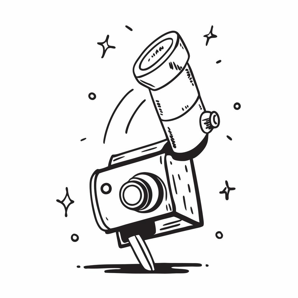 Clean Camera and Monopod concept as A camera with a monopod and ample copy space symbolizing stability and ease in photography in Photo Stock Concept vector
