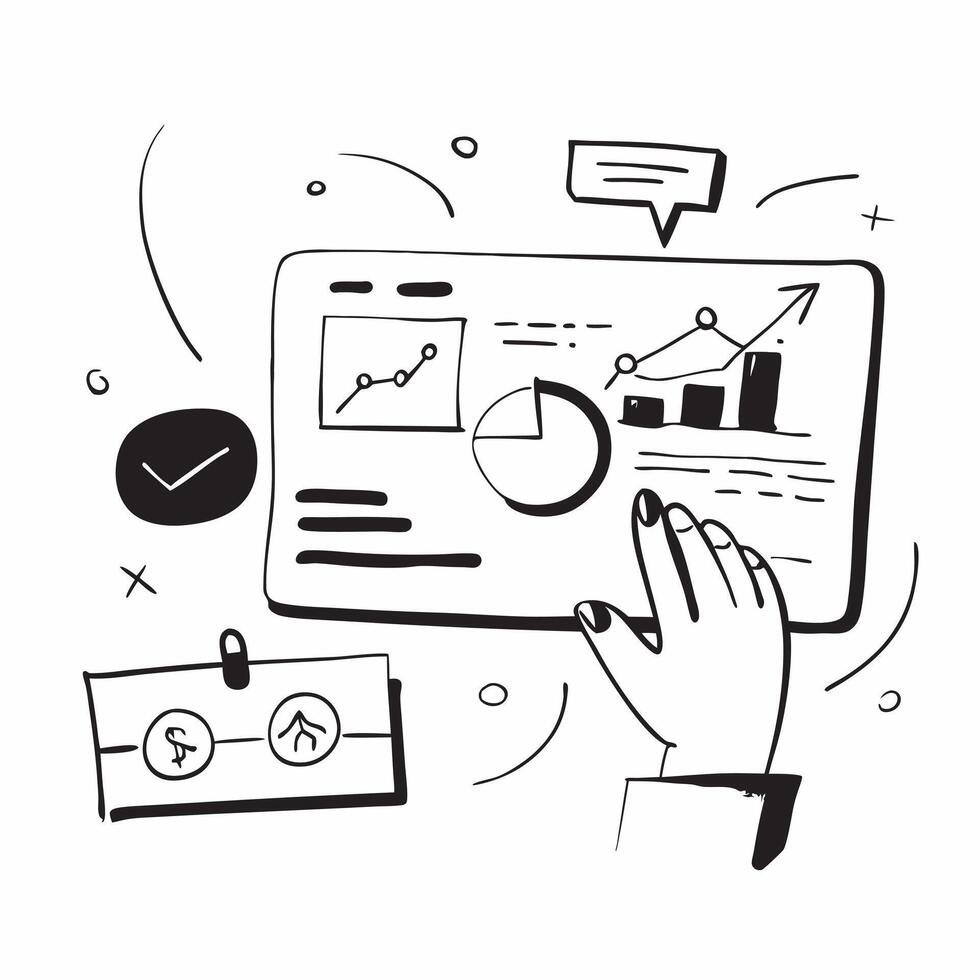 Clean Business dashboard illustration with copy space for business reports concept as A visually appealing business dashboard illustration with copy space designed to enhance business re Set 5 vector