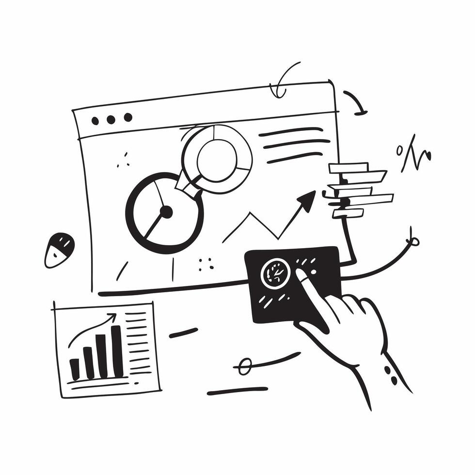 Clean Business dashboard illustration with copy space for business reports concept as A visually appealing business dashboard illustration with copy space designed to enhance business re vector