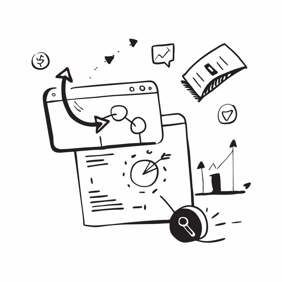 Clean Business dashboard icon with ample space for text and graphics concept as An iconographic business dashboard design offering ample space for both text and graphics perfect for illu vector