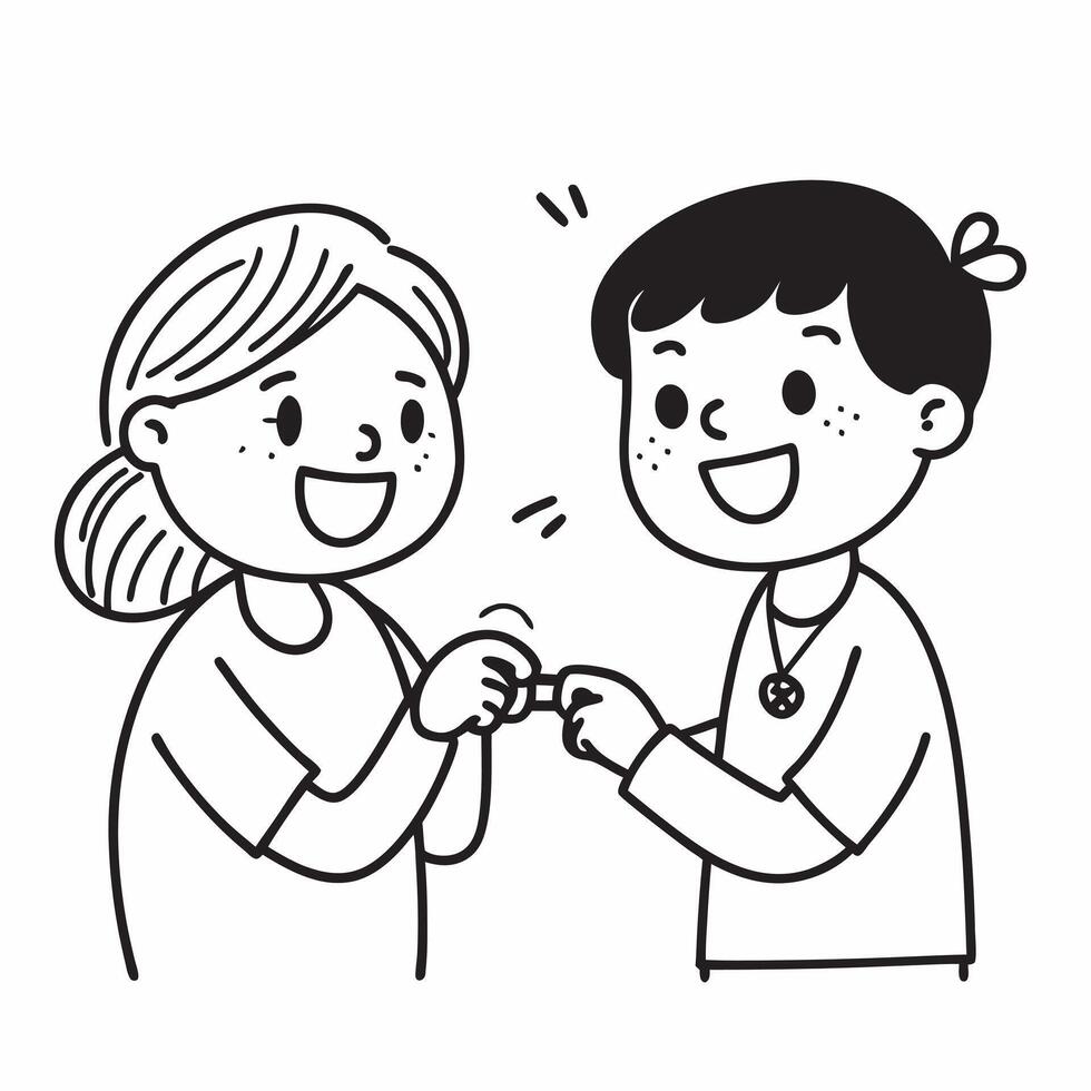 Clean Brother Tying Rakhi and Sister Smiling concept as A brother tying a Rakhi on his wrist while the sister smiles with ample copy space representing the joyful moments and traditions vector