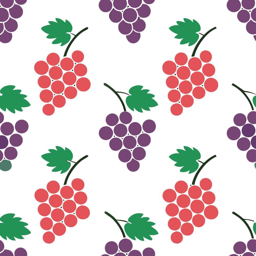 Clean Bright juicy grapes seamless tile pattern with green purple and red hues for a refreshing summer touch concept as Grapes in green purple and red hues create a juicy seamless tile p vector