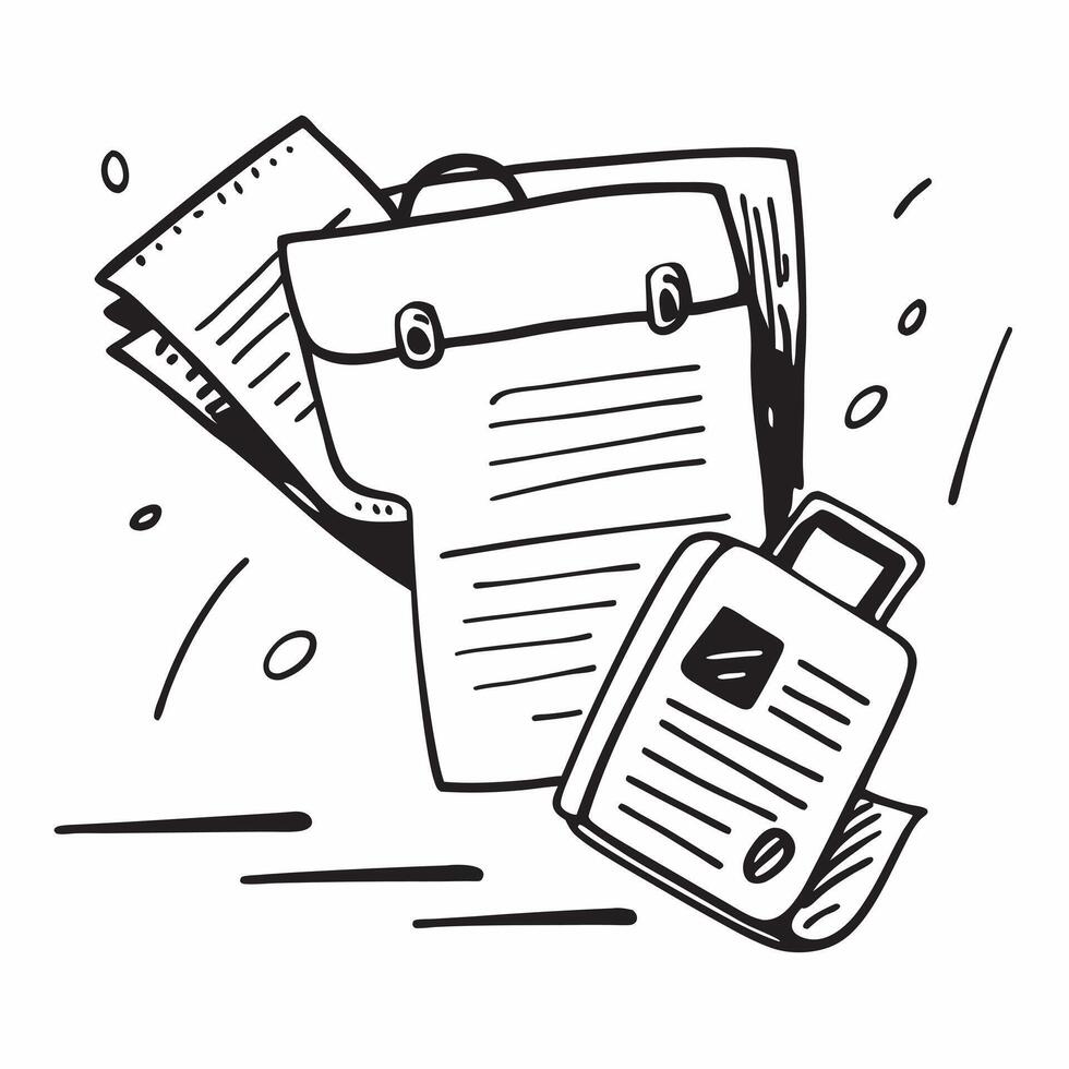 Clean Briefcase and tax document icon with space for text and graphics on a blue background concept as A modern briefcase and tax document icon design featuring space for both text and g vector