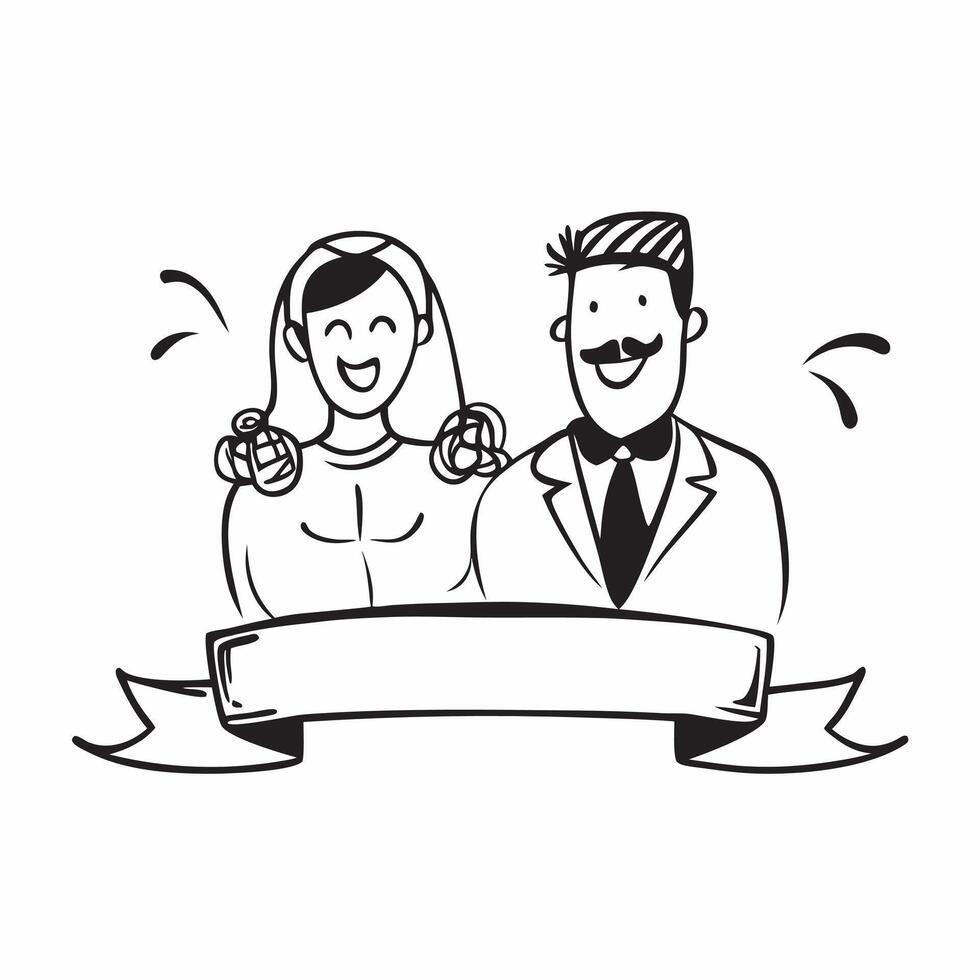 Clean Bride and groom icon with copy space for social media posts concept as An illustrative bride and groom icon with copy space tailored for social media posts and digital marketing ca vector