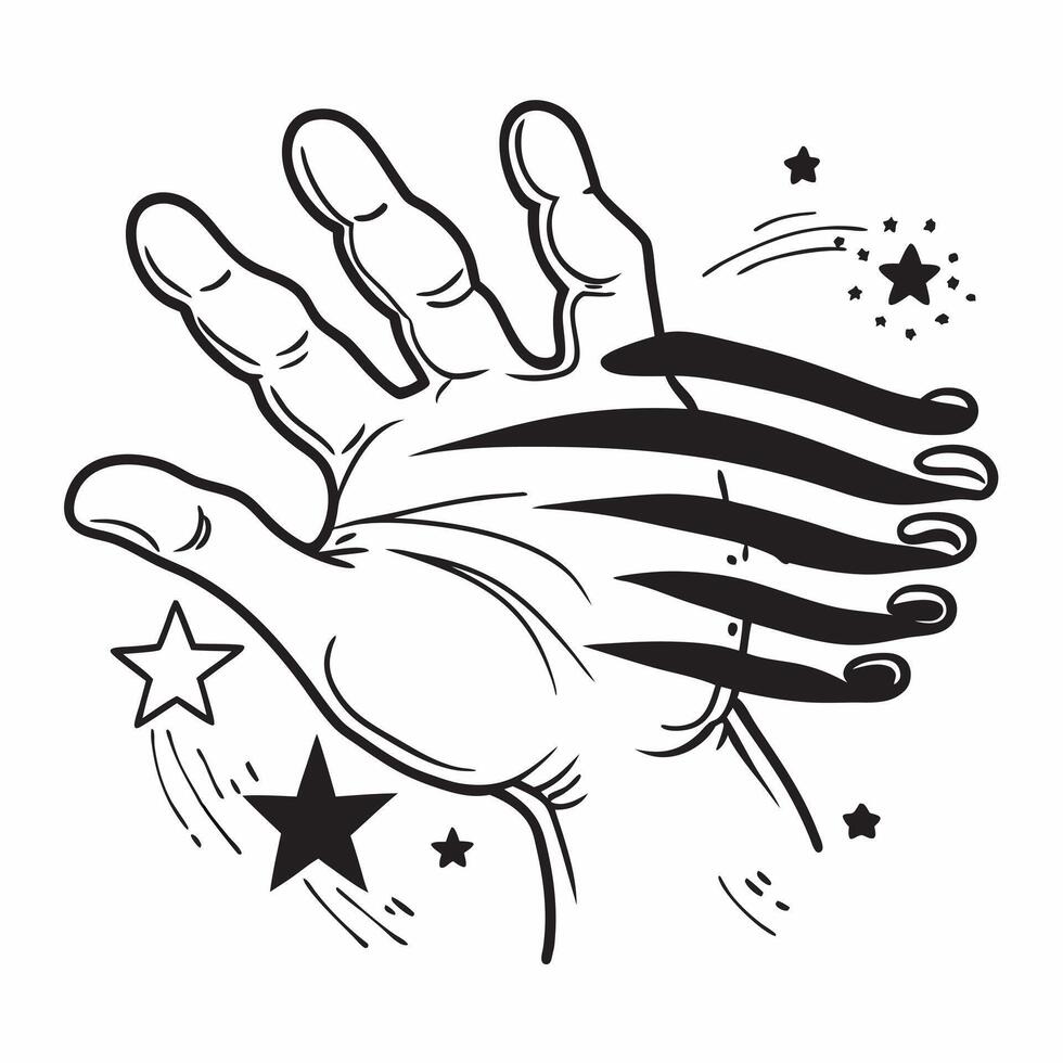 Clean Brazilian Handprint and Flag concept as Handprint in Brazilian flag colors with ample space for text symbolizing unity and Independence Day in Photo Stock Concept vector
