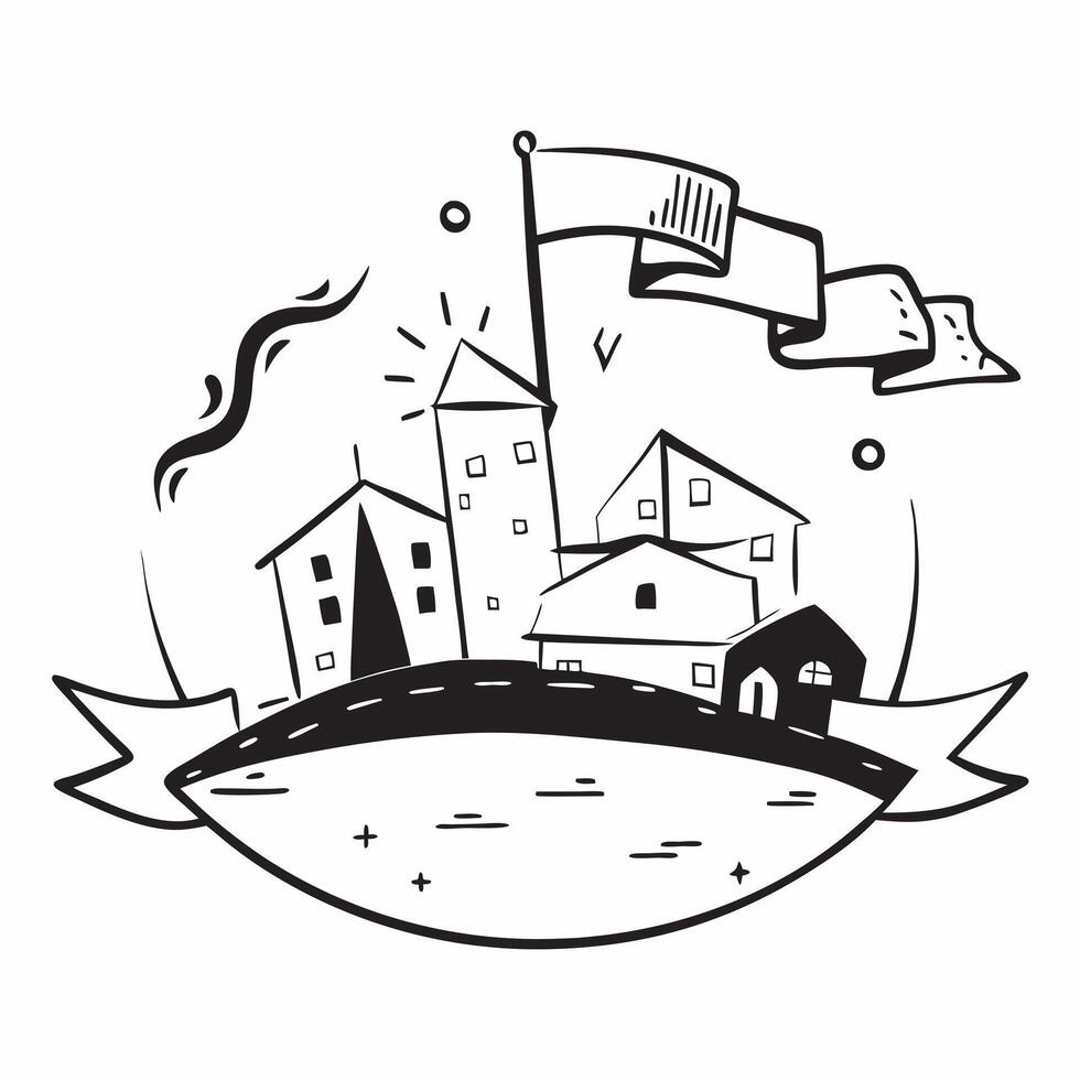 Clean Brazilian Favela and Flag concept as Favela with Brazilian flag elements and ample copy space symbolizing cultural resilience and Independence Day in Photo Stock Concept vector