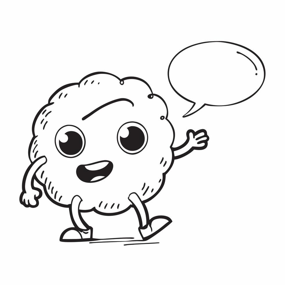 Clean Brain and Speech Bubble concept as A brain with a speech bubble and ample copy space representing communication and expressive thinking in Photo Stock Concept vector
