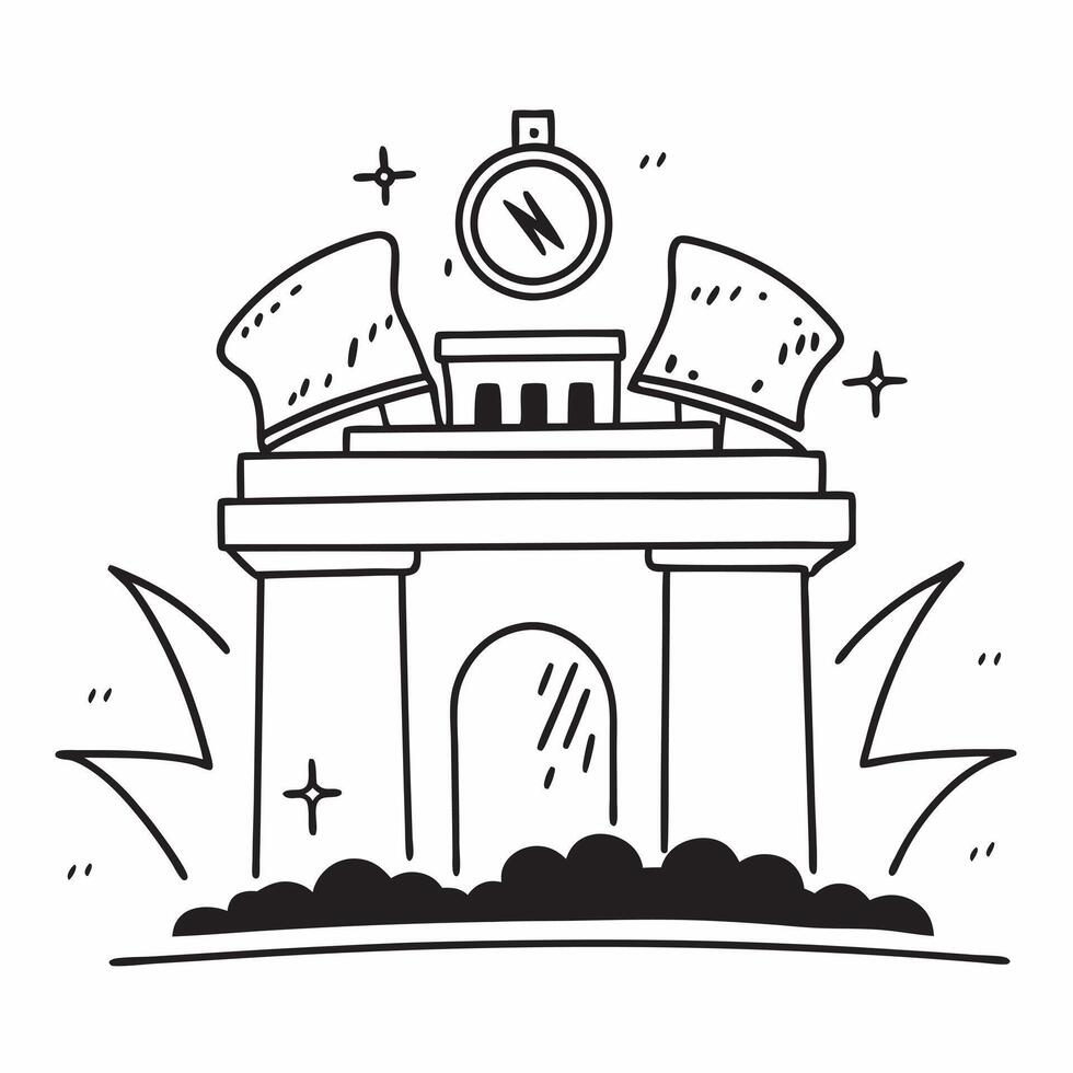 Clean Brandenburg Gate and Berlin Wall concept as Brandenburg Gate with Berlin Wall and ample copy space symbolizing the historic and modern landmarks of Berlin in Photo Stock Concept vector