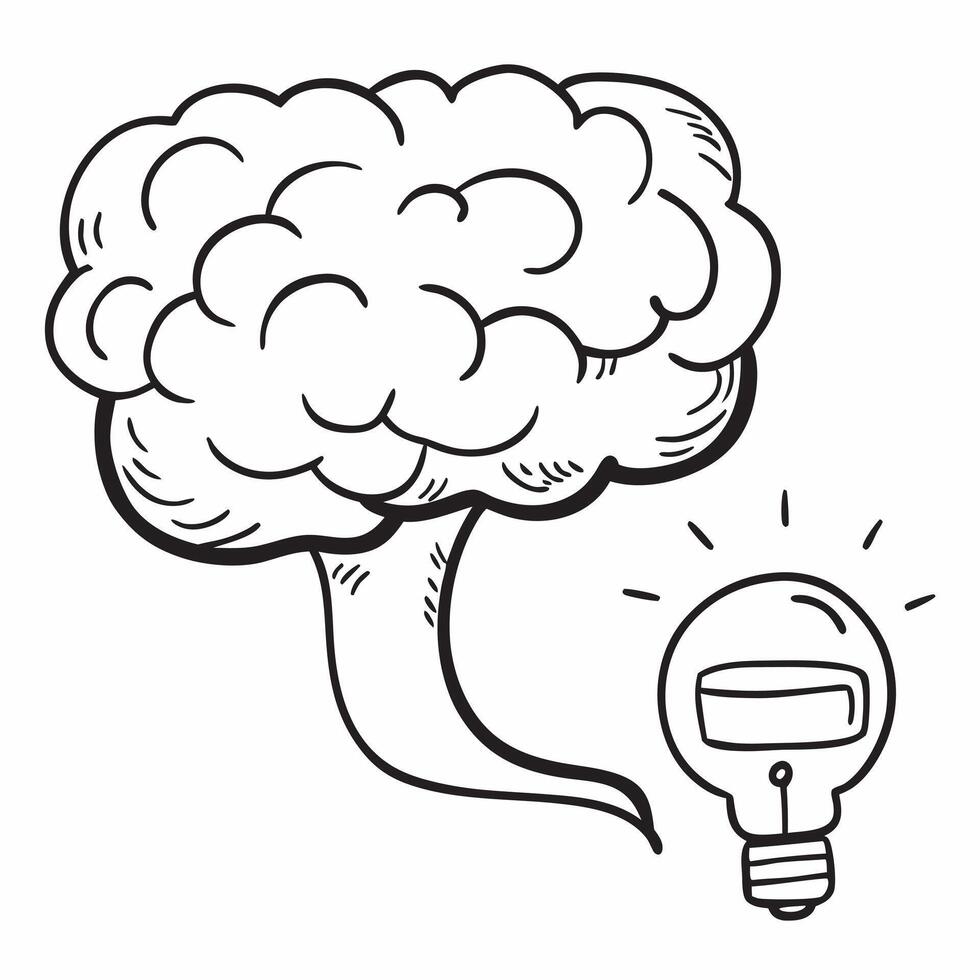 Clean Brain and Cloud concept as A brain with a cloud symbol and ample copy space symbolizing cloud computing and innovative thinking in Photo Stock Concept vector