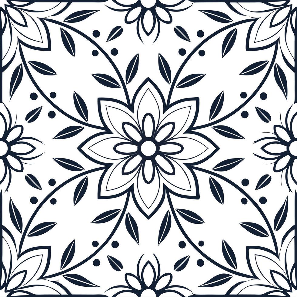Clean Botanical vintage frame seamless tile pattern with nature inspired elements and classic style concept as Nature inspired vintage botanical frames create seamless tile patterns with vector