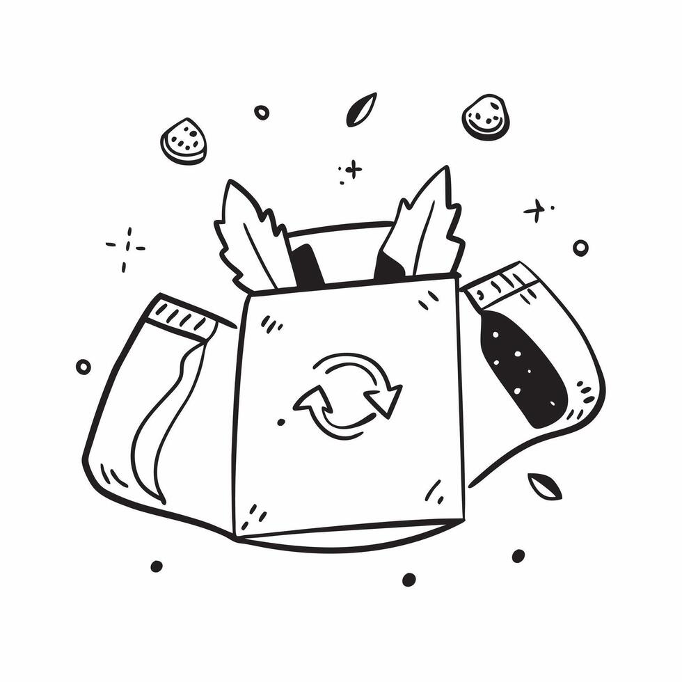 Clean Biodegradable packaging and a recycle symbol symbolizing eco friendly packaging with ample space for text concept as Biodegradable packaging with a recycle symbol representing eco vector