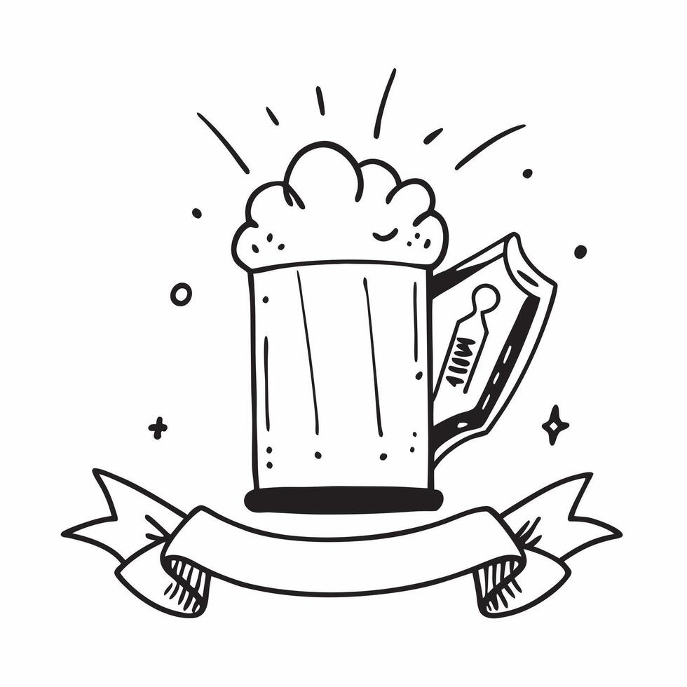 Clean Beer Stein and Bavarian Flag concept as A beer stein with a Bavarian flag and ample copy space symbolizing the festive drinks and cultural symbols of Oktoberfest in Photo Stock Co vector