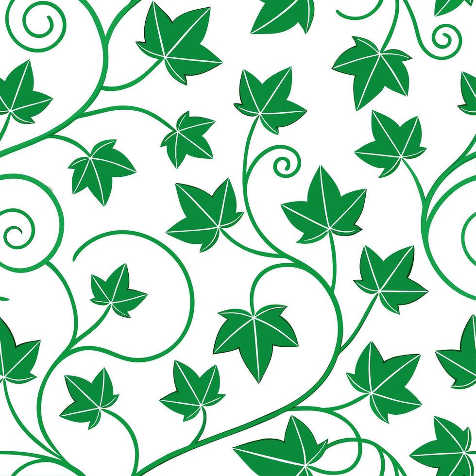 Clean Beautiful spring vine and ivy seamless tile pattern with twisting green tendrils and vibrant leaves concept as Twisting vines and ivy with vibrant green tendrils form a beautiful a vector