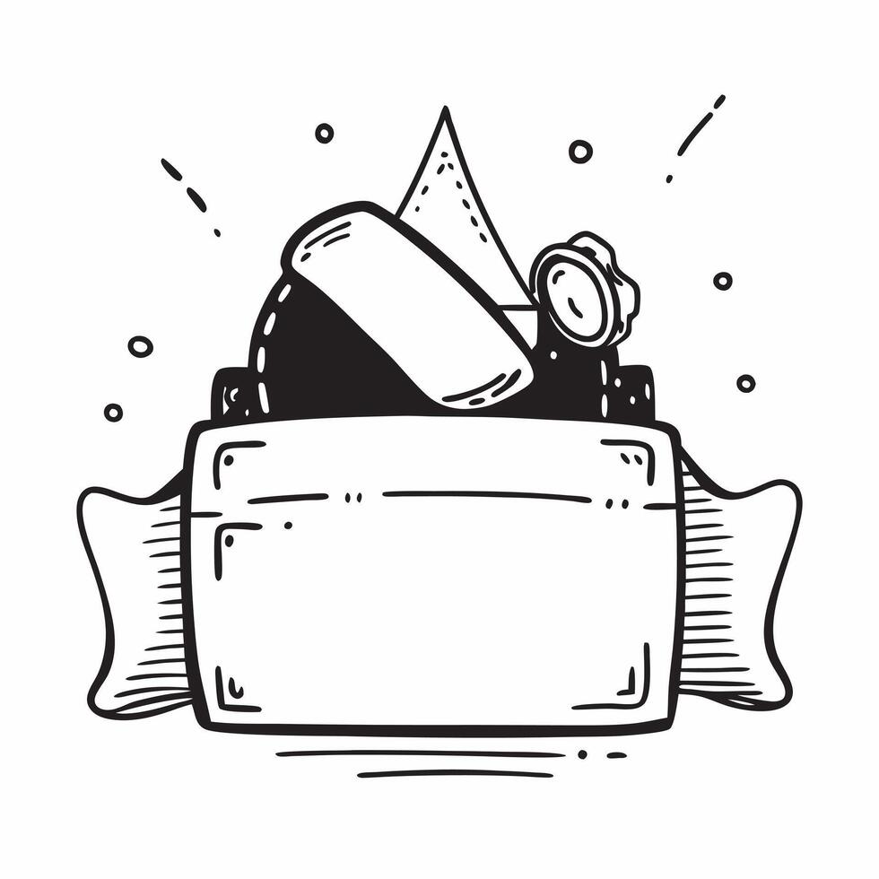 Clean Backpack and campfire icon with blank space for custom branding concept as A customizable backpack and campfire icon with blank space for adding custom branding elements making it vector