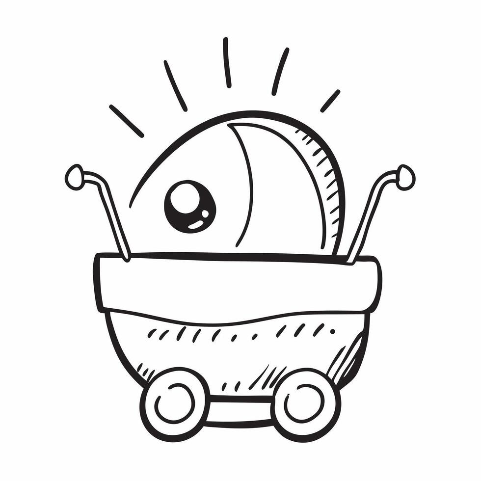 Clean Baby carriage icon with copy space on a white background concept as A image of a baby carriage icon with generous copy space on a white background ideal for baby transport a vector