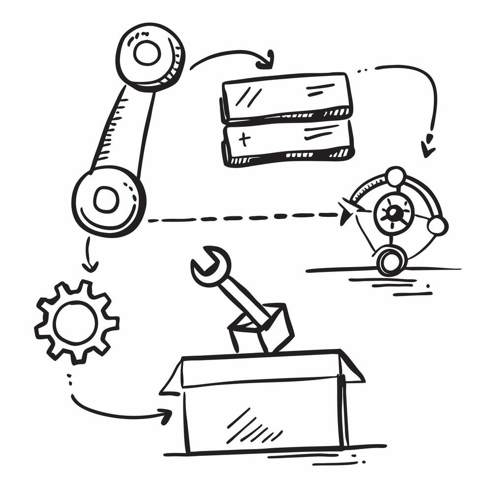 Clean Automation logistic symbol with copy space for project planning concept as An artistic rendering of an automation logistic symbol with spacious copy space suitable for project plan vector