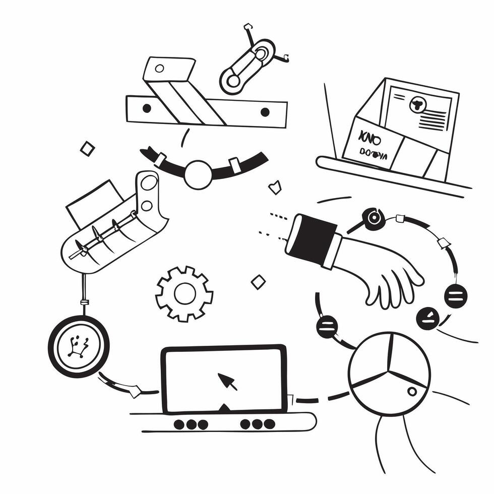 Clean Automation logistic illustration with copy space for business reports concept as A visually appealing automation logistic illustration with copy space designed to enhance business Set 5 vector