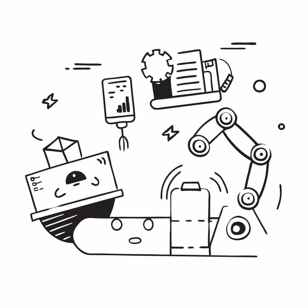 Clean Automation logistic illustration with copy space for business reports concept as A visually appealing automation logistic illustration with copy space designed to enhance business vector
