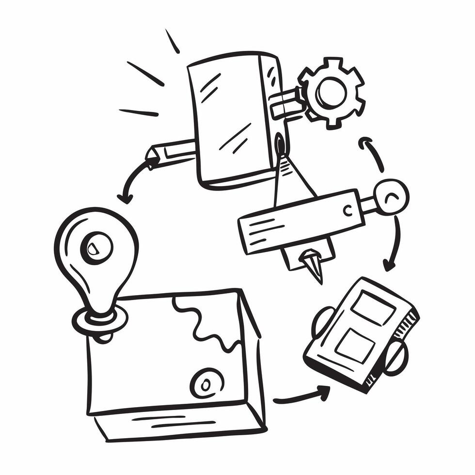 Clean Automation logistic icon with copy space on white background concept as A illustration of an automation logistic icon with ample copy space on a white background perfect for Set 2 vector