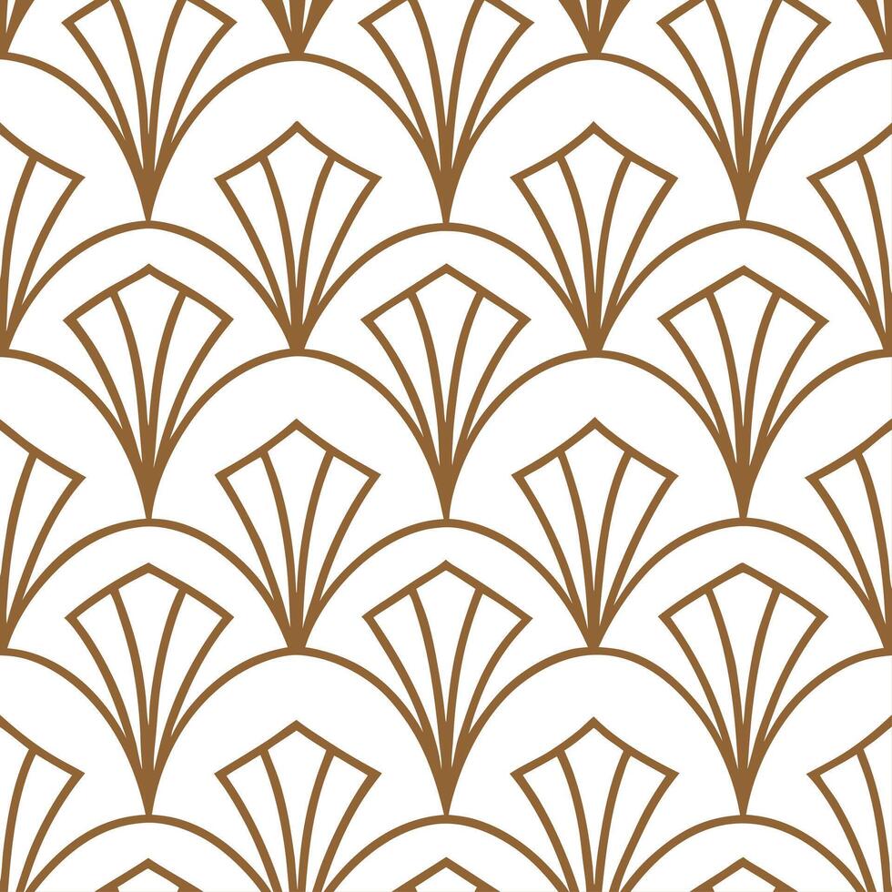 Clean Art deco seamless tile pattern with metallic accents for luxurious interiors concept as Glamorous art deco elements combined in seamless tile pattern with shiny metallic highlights vector