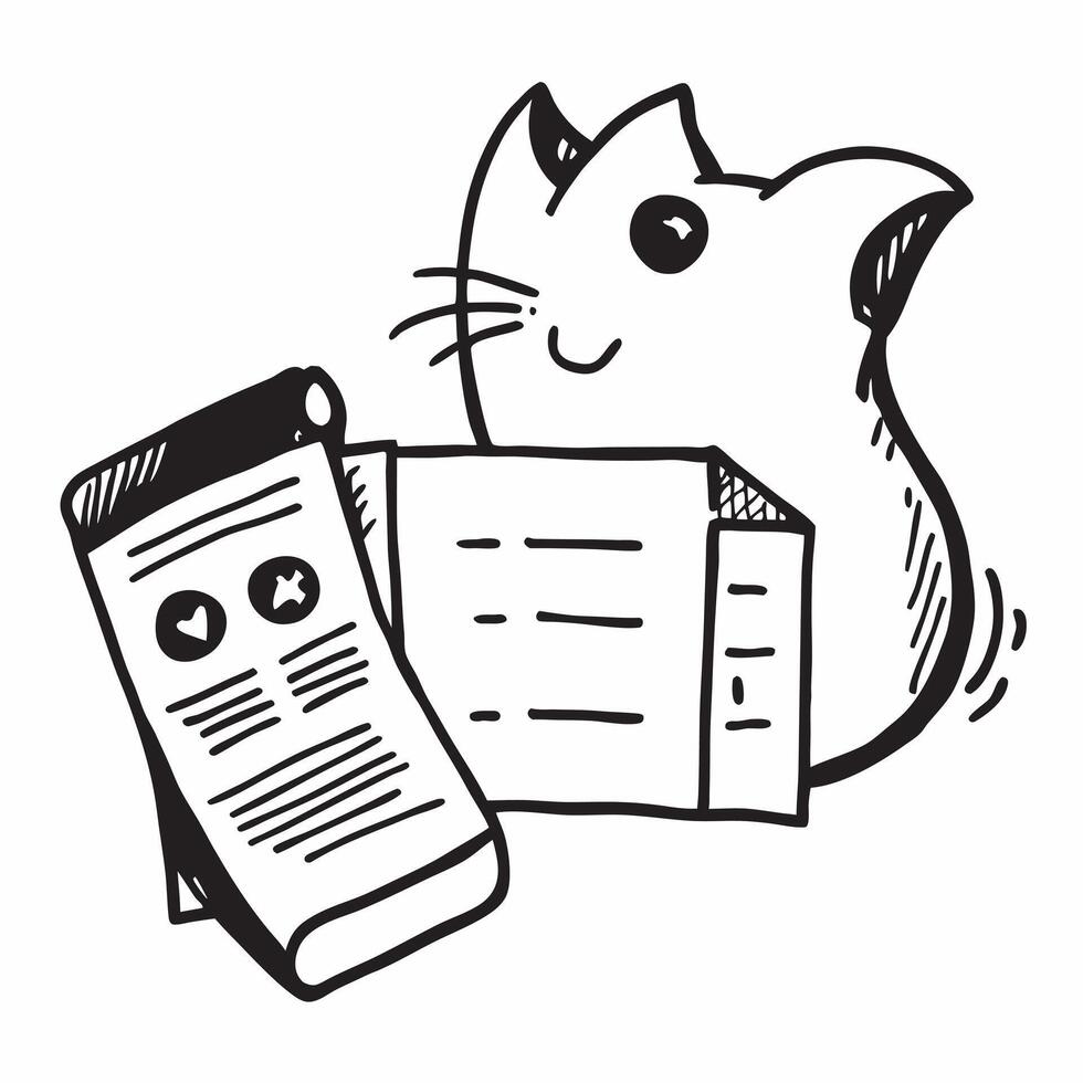 Clean A cat and a savings ledger symbolizing tracking savings in double exposure with copy space concept as A cat blended with a savings ledger representing the tracking of savings and vector