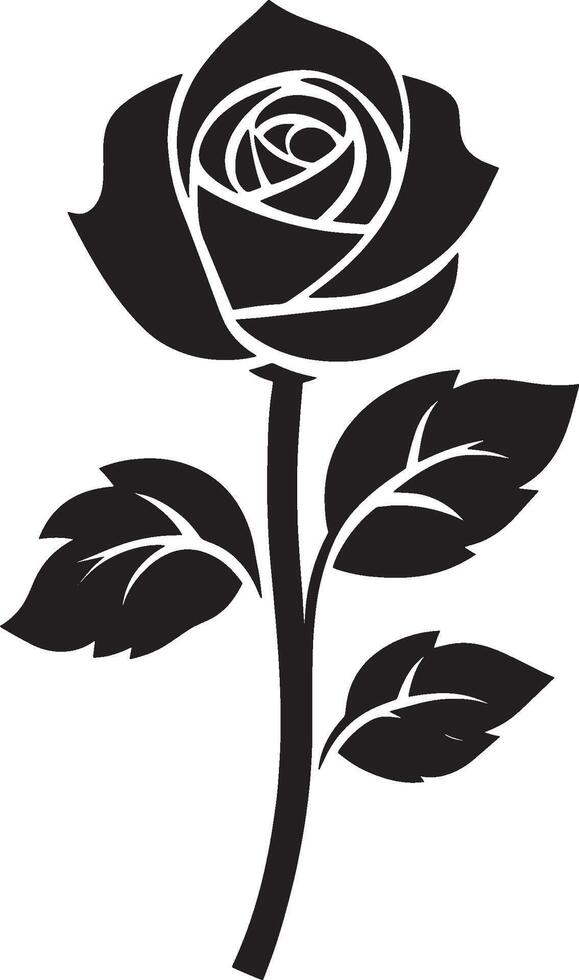 Rose icon in black style vector