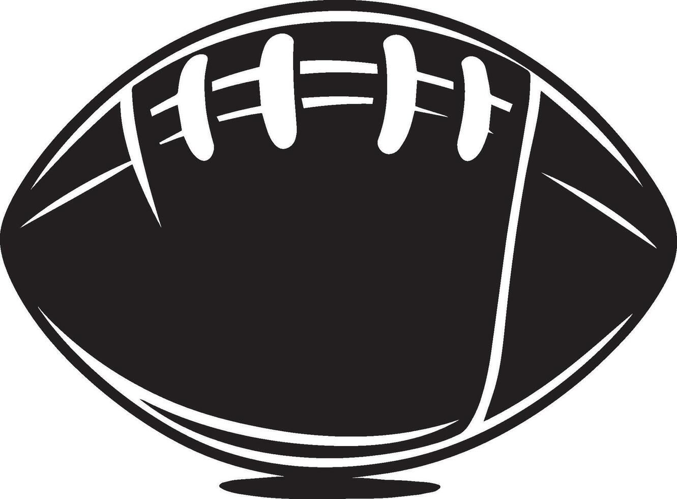 Black illustration of a clean, simple football icon vector