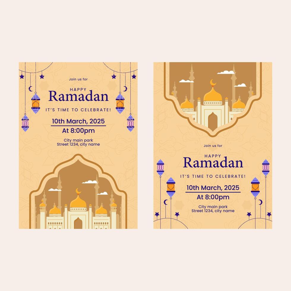 design ramadan kareem islamic festival poster background design vector