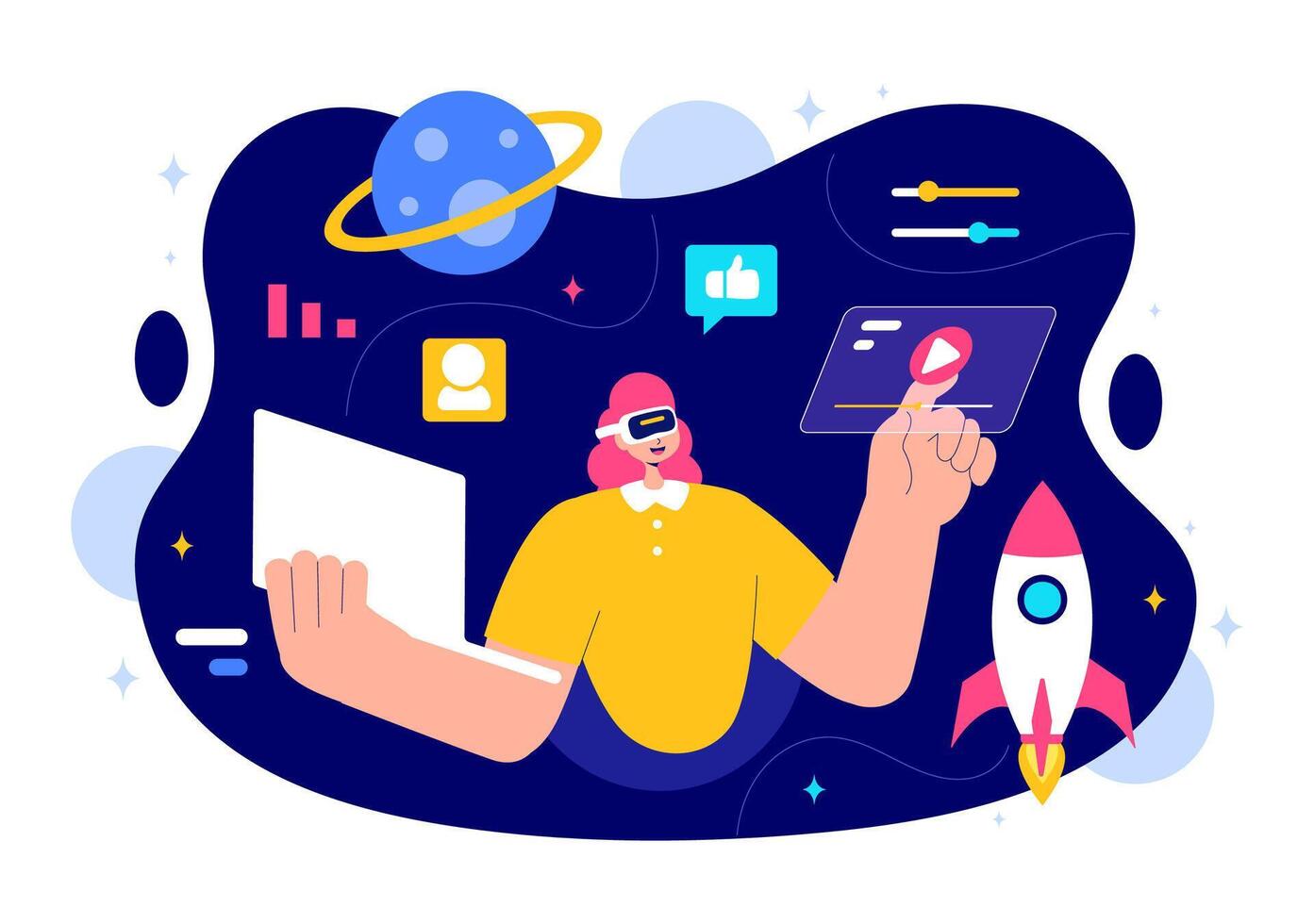 Metaverse a Gateway to the Future of Communication Illustration vector