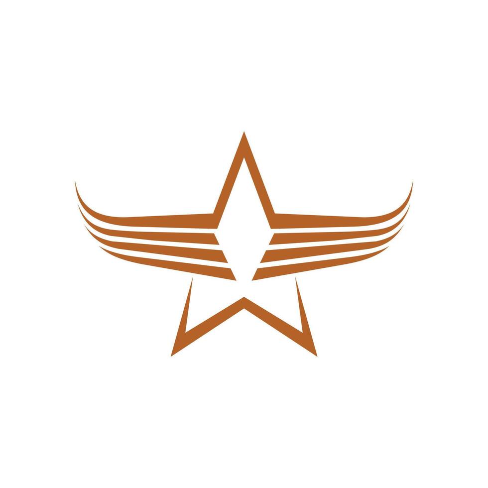 A star logo with wings on it vector
