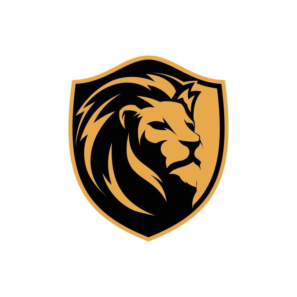 Lion head logo design, illustration vector