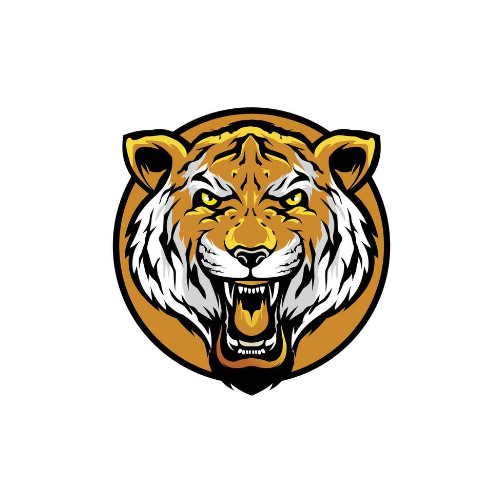 A tiger head with an open mouth vector