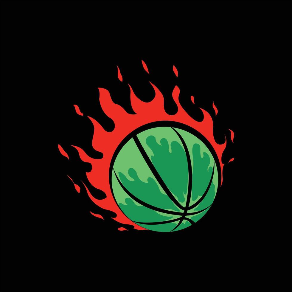 A basketball ball with fire on it vector