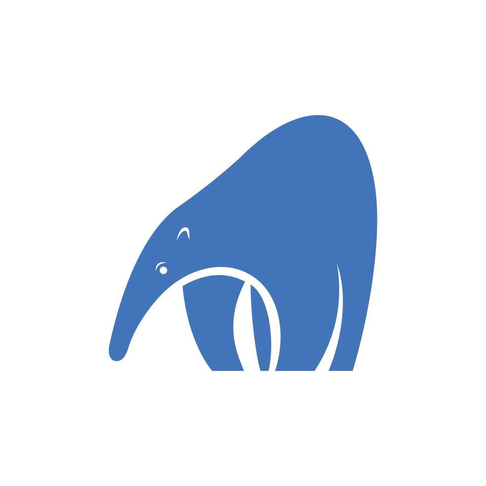 A blue polar bear icon on a white background vector
