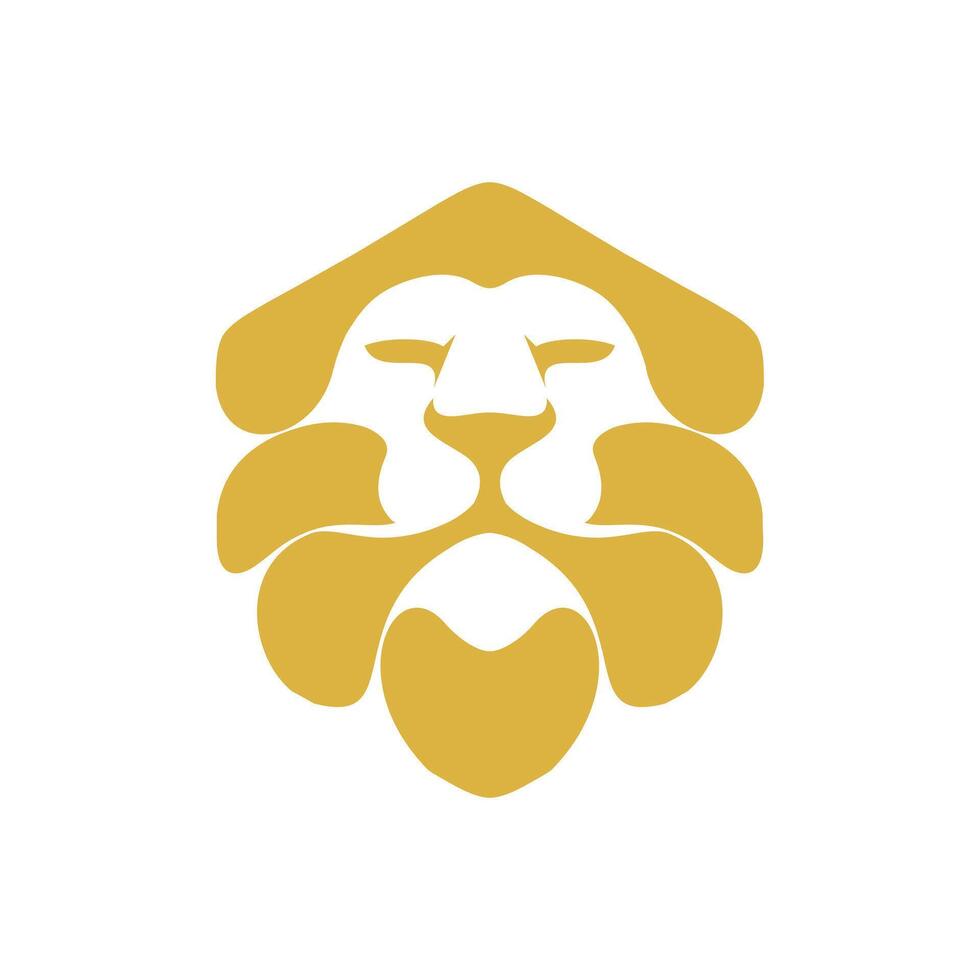 A lion head logo with a beard vector