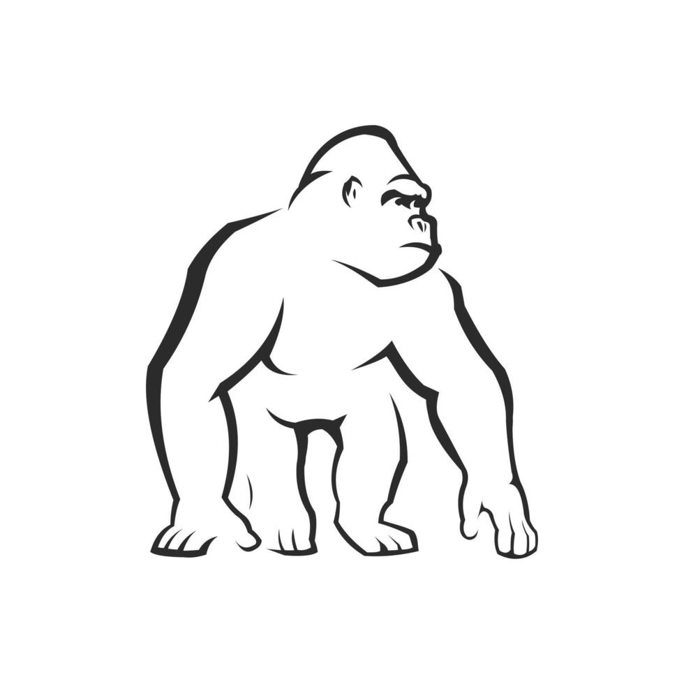 Gorilla icon illustration isolated on white background vector