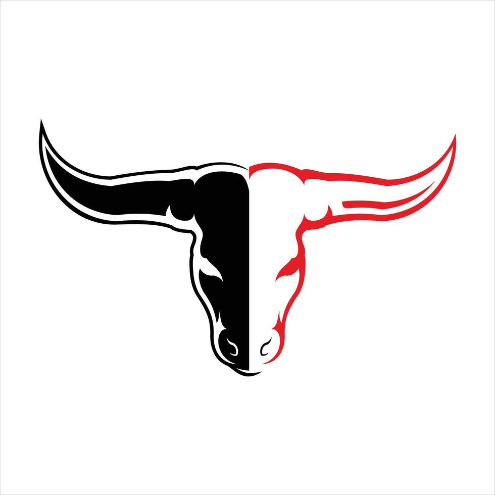 Bull head logo design vector