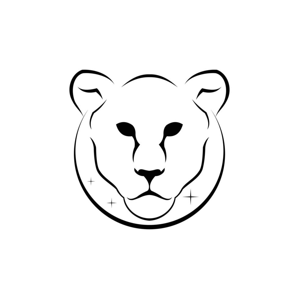 A black and white lion head on a white background vector