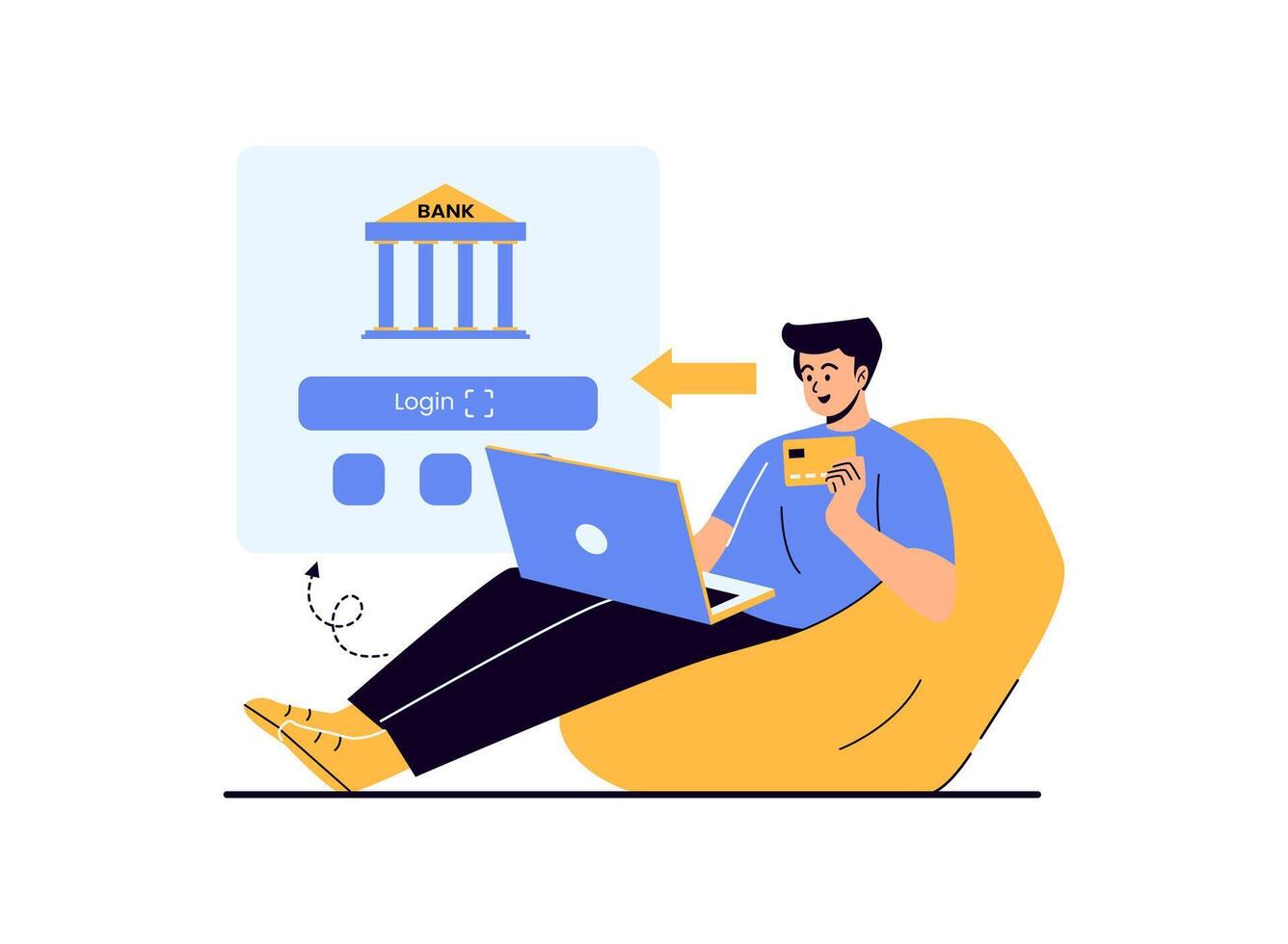 Illustration of an Online Banking Login vector