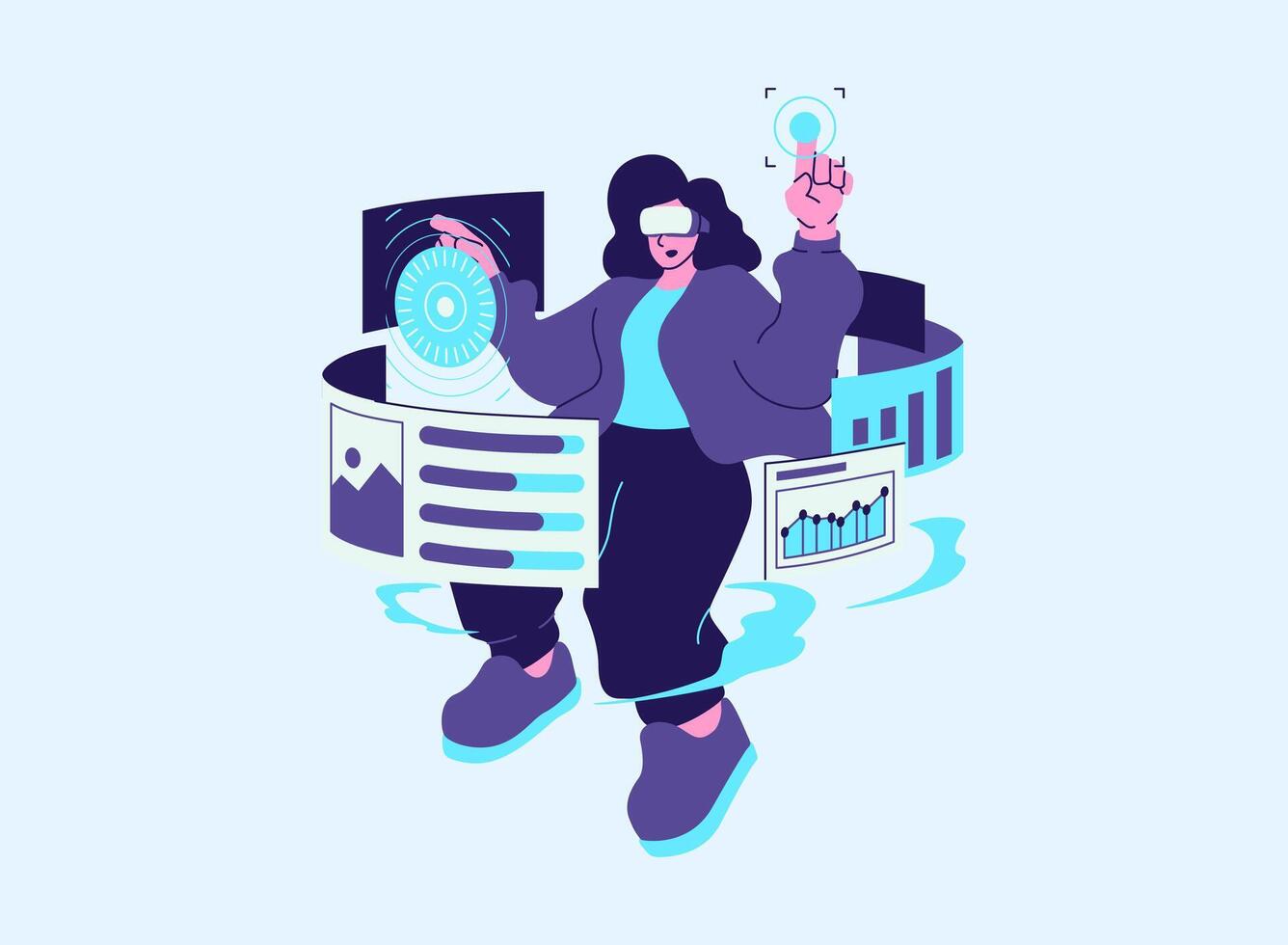 Illustration of an Metaverse VR vector