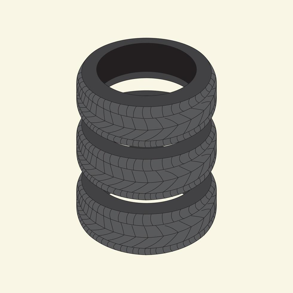 Tire car cartoon icon illustration vector