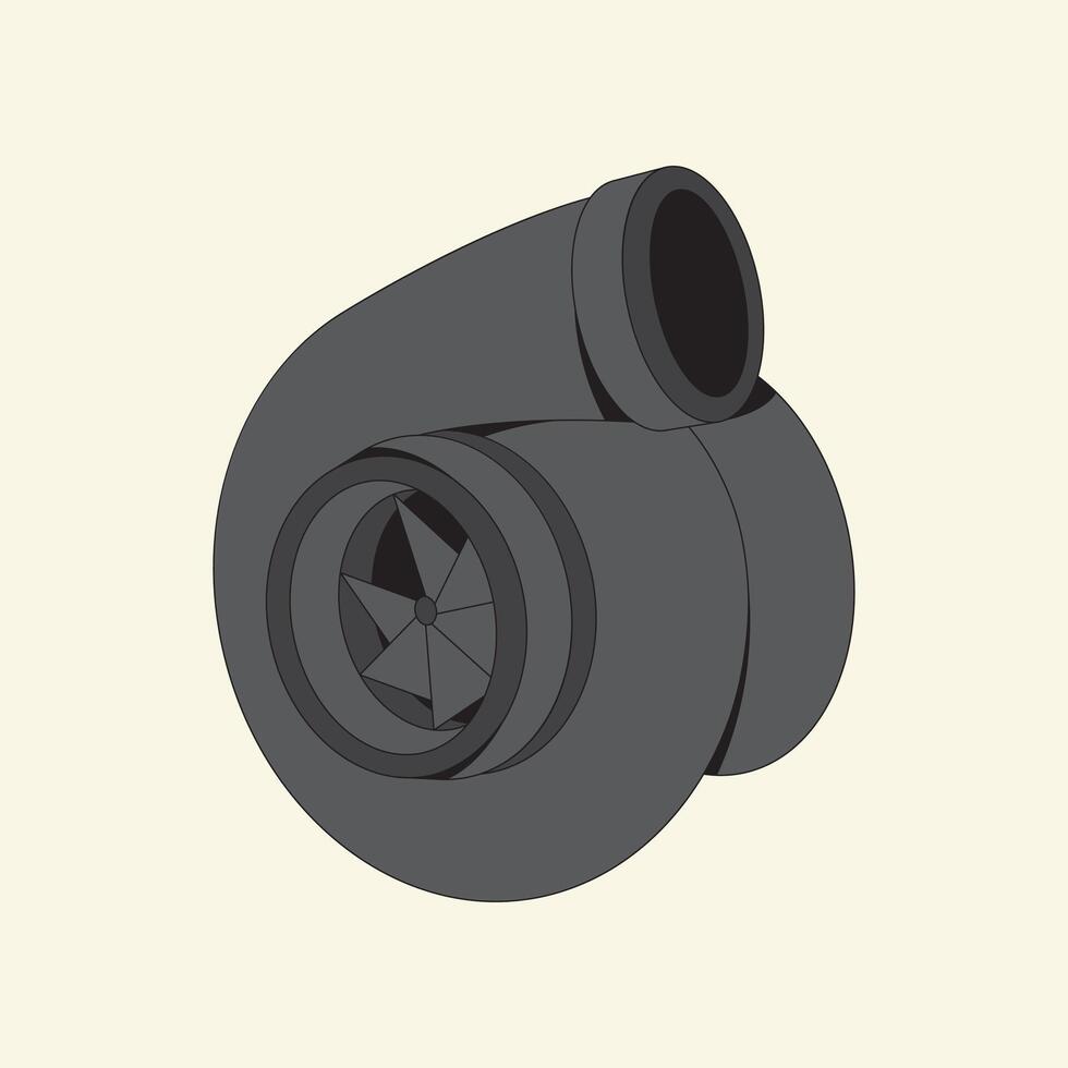 Sparepart Turbo Car cartoon illustration vector