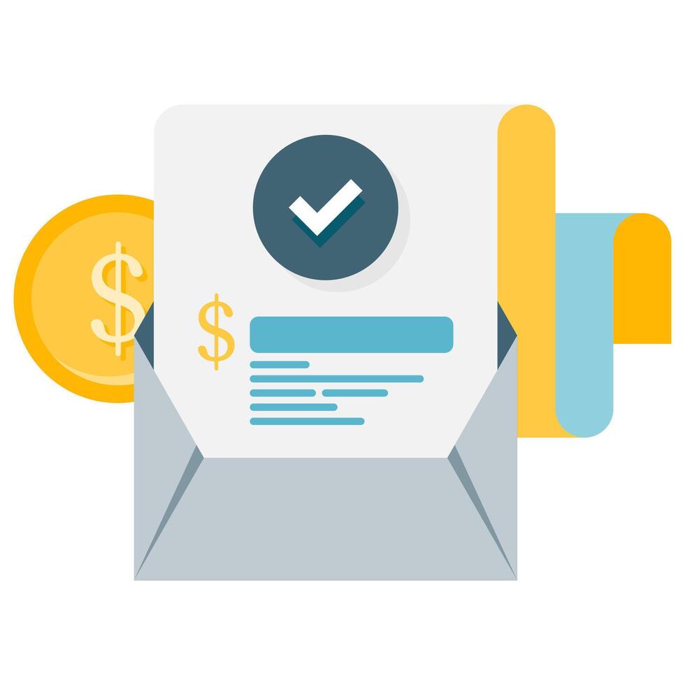 payment notification email, payments and finance vector