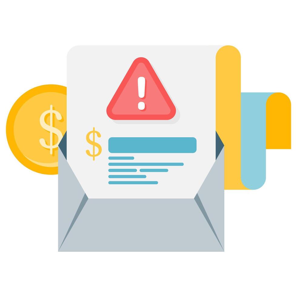 loan collection email, payments and finance vector
