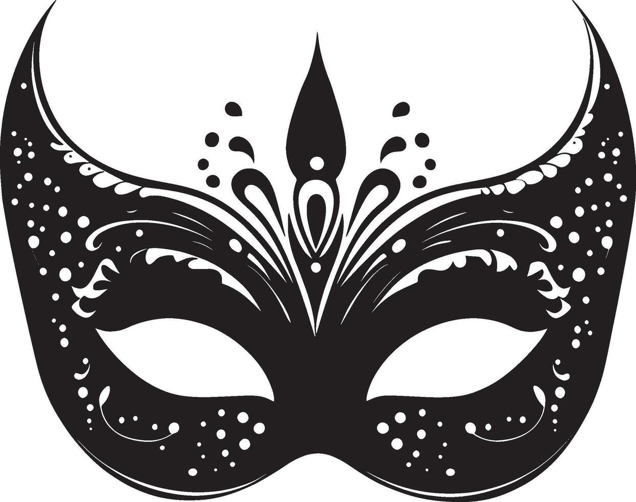 Minimalist black silhouette of a Mardi Gras mask vector
